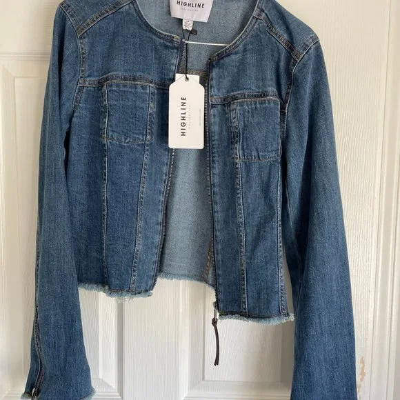 DENIM RACER JACKET - Picture 4 of 6